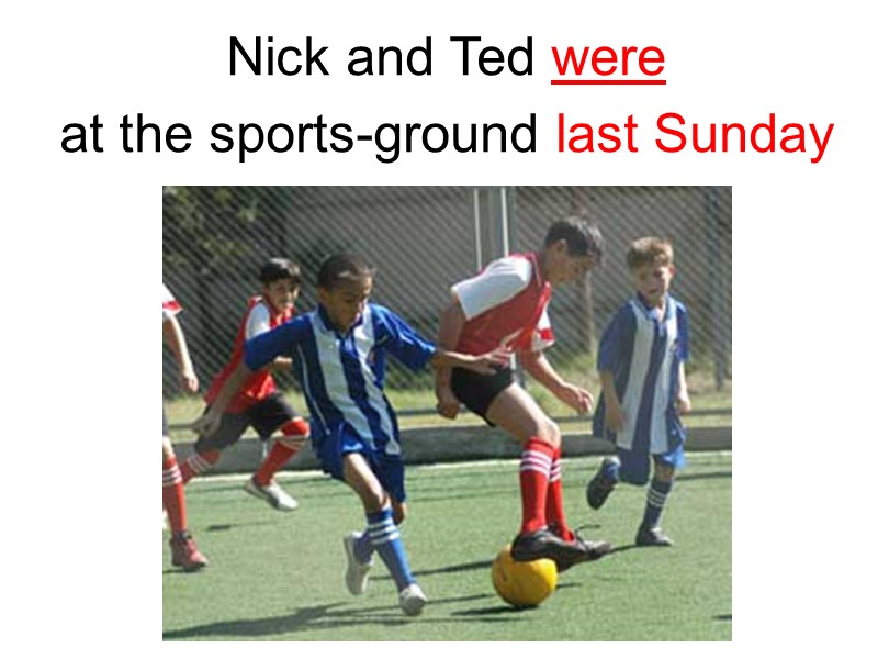 Nick and Ted were  at the sports-ground last Sunday